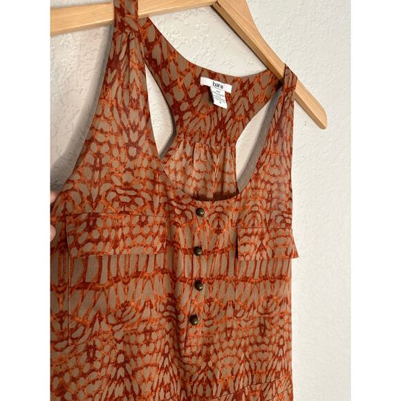 Bar III Copper Orange Racerback Mini Dress Summer Fall Boho Indie Beach Coverup - Picture 2 of 7